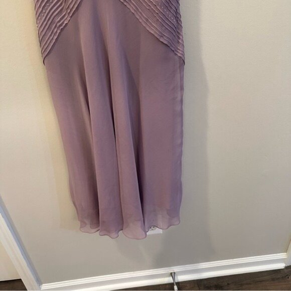 Talbots Fairycore Lilac Pure Silk Pleated Midi Dress Romantic Elegant Size 6 - Picture 5 of 10